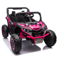 24V Two Seater Kids Ride On Utv W Parents Remote Control,Four Wheel Suspension,Slow Start,Large Wheel Design,Anti Collision Bar,Storage Space,Music,Usb,Bluetooth,Volume Control,Led Lights For Kids 3