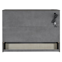 Full Size Murphy Bed With Large Drawers & Usb Ports,Brushed Gray Full Gray Plywood