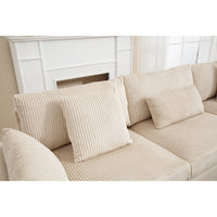 Arrival Oversized Modular Sectional Sofa, Convertible Sectional Sofa, Corduroy For Living Room, Beige Beige Fabric 5 Seat