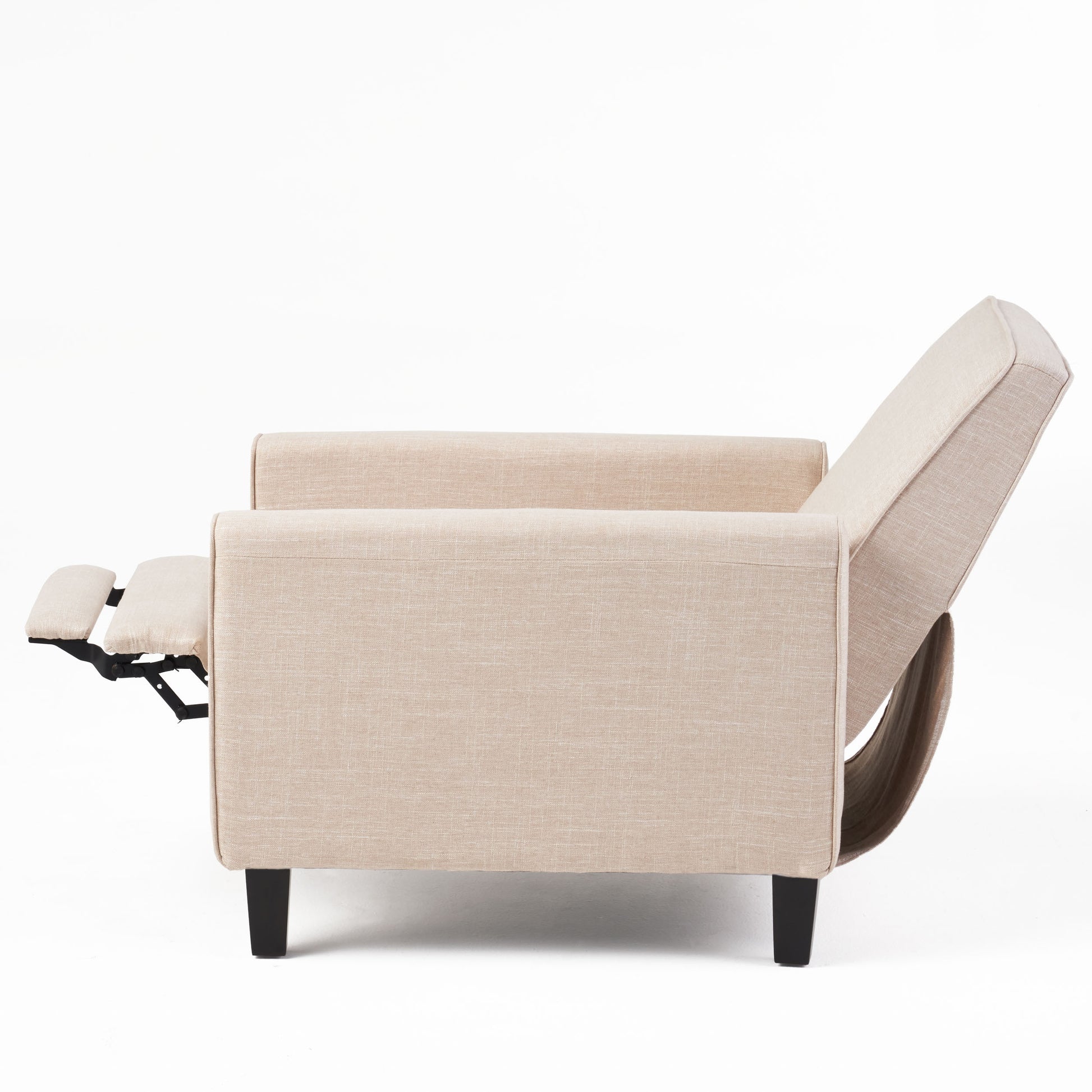Light Beige Linen Push Back Chair For Elegant Home D Cor Light Beige Fabric