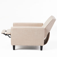Light Beige Linen Push Back Chair For Elegant Home D Cor Light Beige Fabric