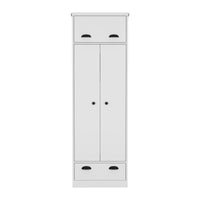 Falkland Armoire With 1 Drawer And 1 Hinged Drawer With Handles White White Bedroom Modern Particle Board