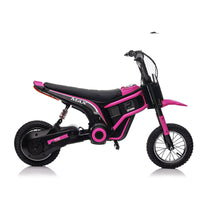 24V14Ah Kids Ride On 24V Electric Toy Motocross Motorcycle Dirt Bike Xxl Large,Speeds Up To 14.29Mph,Dual Suspension, Hand Operated Dual Brakes, Twist Grip Throttle, Authentic Motocross Bike Geometry Pink Polypropylene