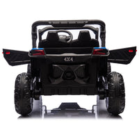 24V Two Seater Kids Ride On Utv W Parents Remote Control,Four Wheel Suspension,Slow Start,Large Wheel Design,Anti Collision Bar,Storage Space,Music,Usb,Bluetooth,Volume Control,Led Lights For Kids 3 . Blue 100 149 Lbs Polypropylene