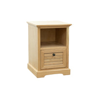 Topanga 21 Inch One Drawer File Cabinet, No Assembly Required, Natural Finish Natural Wood