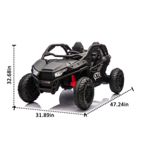 24V Two Seater Kids Ride On Utv W Parents Control,20In Seat Width,400W Super High Power,Four Wheel Suspension,Bluetooth,Mp3,Usb,Led Light,Horn,Rear Storage Space,Speeds 3.73 4.97Mph For Kids Aged 3 . Black 100 149 Lbs Polypropylene