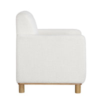 Mason White Boucle Fabric Arm Chair White Foam Boucle