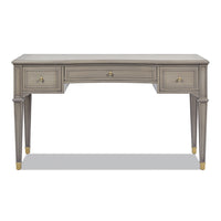 Dauphin 55" 3 Drawer Wood Executive Desk, Grey Cashmere Wood Gray Solid Wood Mdf Solid Wood Mdf