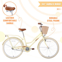 Steel Frame,Multiple Colors, For 10 Years Old Girls Bike,24 Inch Wheel Cycling Yellow Garden & Outdoor Steel