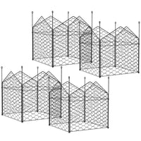 Outsunny Garden Chicken Wire Cloche, 12" X 14" Plant Protectors From Animals, 4 Pack Metal Crop Cages To Keep Animals Out, Black Black Steel
