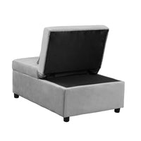 Folding Ottoman Sofa Bed Gray Grey Velvet