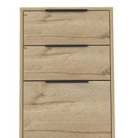London Dresser, Three Drawers, Superior Top, Hairpin Legs Beige Mdf Engineered Wood