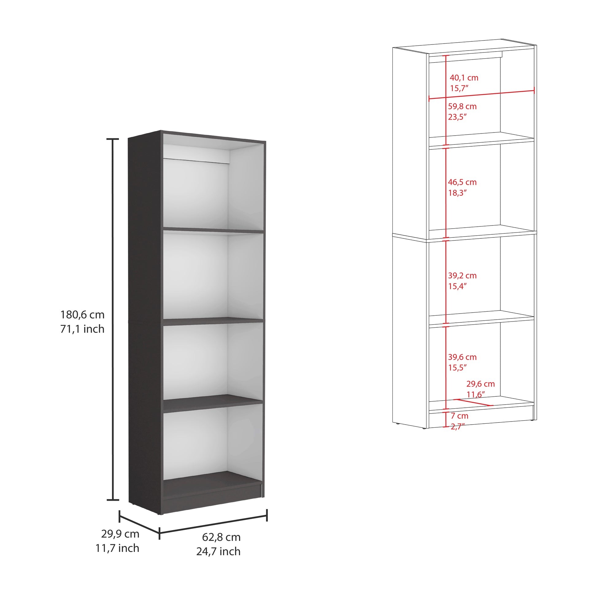 Poole 3 Piece Home Bookcase Set, 67" Wide With 12 Shelves And 2 Door Cabinetliving Room Set Matt Gray White Multicolor Particle Board