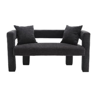 Coolmore Modern Chenille Loveseat Sofacomfy Upholstered 2 Seater Sofa, Small Loveseat Accent Couch For Living Bedroom Leisure Areas Carbon Black Carbon Black Primary Living Space Foam Chenille