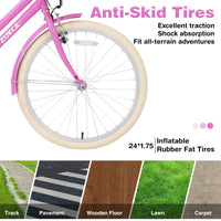 Steel Frame,Multiple Colors, For 10 Years Old Girls Bike,24 Inch Wheel Cycling Pink Garden & Outdoor Steel