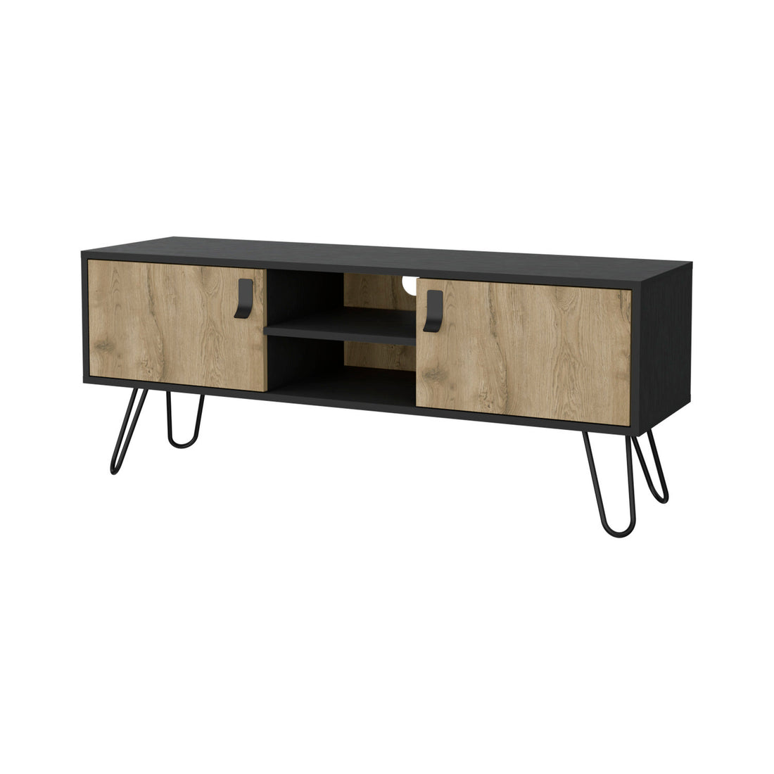 Kimball Hairpin Legs Tv Rack, Media Unit With 2