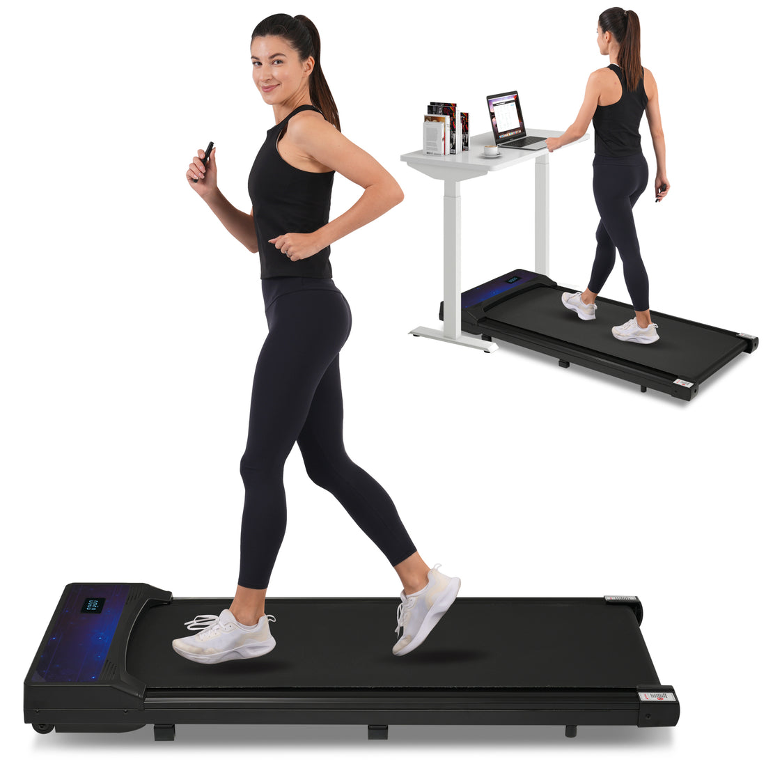 Release 8.10 Walking Pad Under Desk Treadmill For Home Office 2.5Hp Walking Treadmill 0.6 4Mph 300Lbs Capacity Treadmill For Walking Running Remote Control Batterys Black Metal