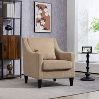 Coolmore Modern Accent Chair,Upholstered Armchair With Scooped Arms For Bedroom,Apartment,Studio,Office,Waiting Room Camel Corduroy Camel Primary Living Space Foam Corduroy