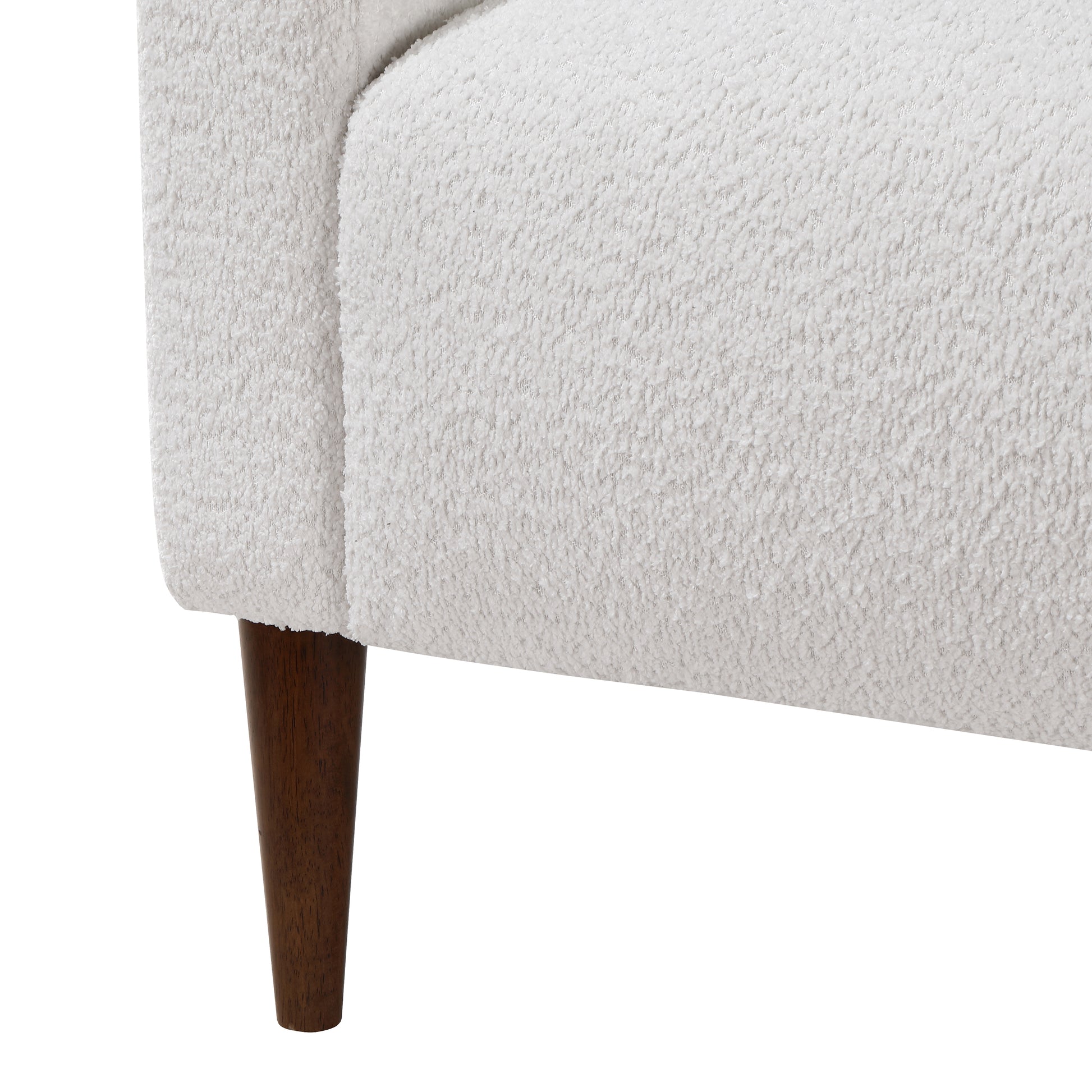 Caius Modern Arm Chair White Foam Boucle