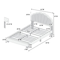 Queen Bed Box Spring Not Required Queen Charcoal Wood Bedroom Modern Panel Mdf Wool