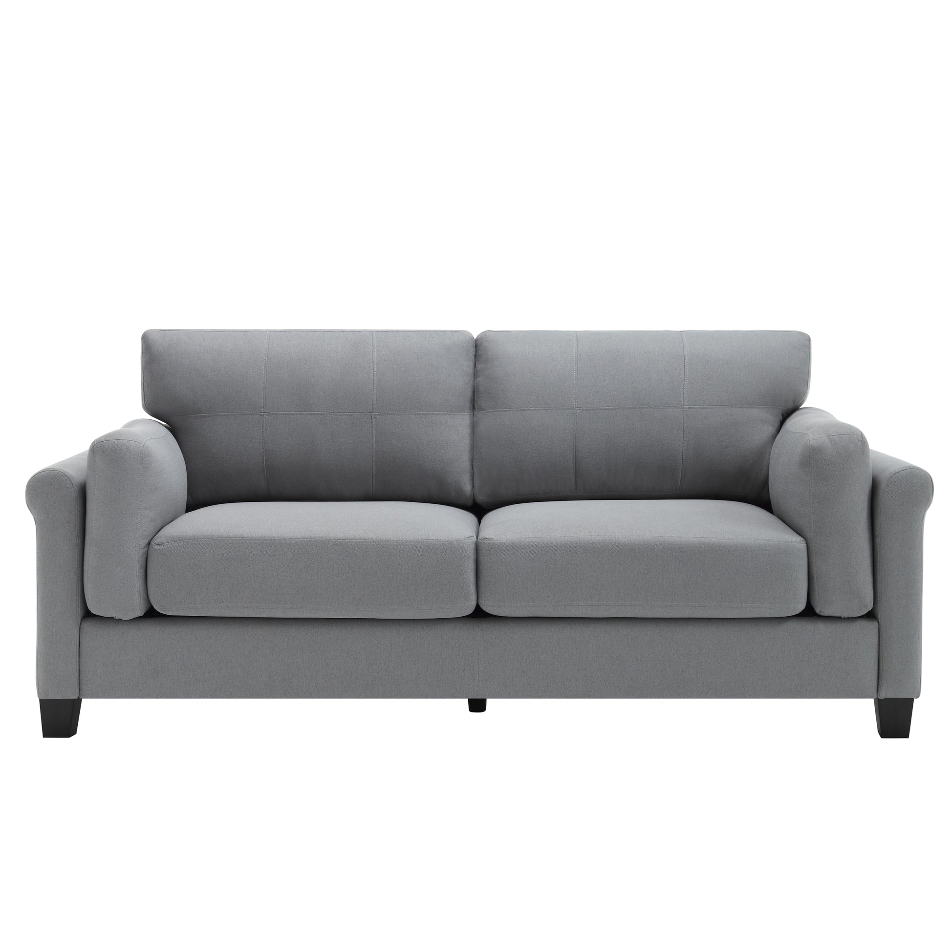 Oversized Modern Style Button Tufted Linen Upholstered 3 Seat Sofa With Usb Charger, Three Seat Sofa Couch, Living Room Sofa For Home Or Office, Gray Gray Fabric 3 Seat