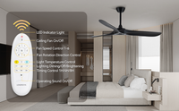 60 Inch Ceiling Fan With Remote Control Timed Lighting, Reversible Airflow And Quiet Operation For Living Room & Bedroom & Outdoor Black Modern Abs