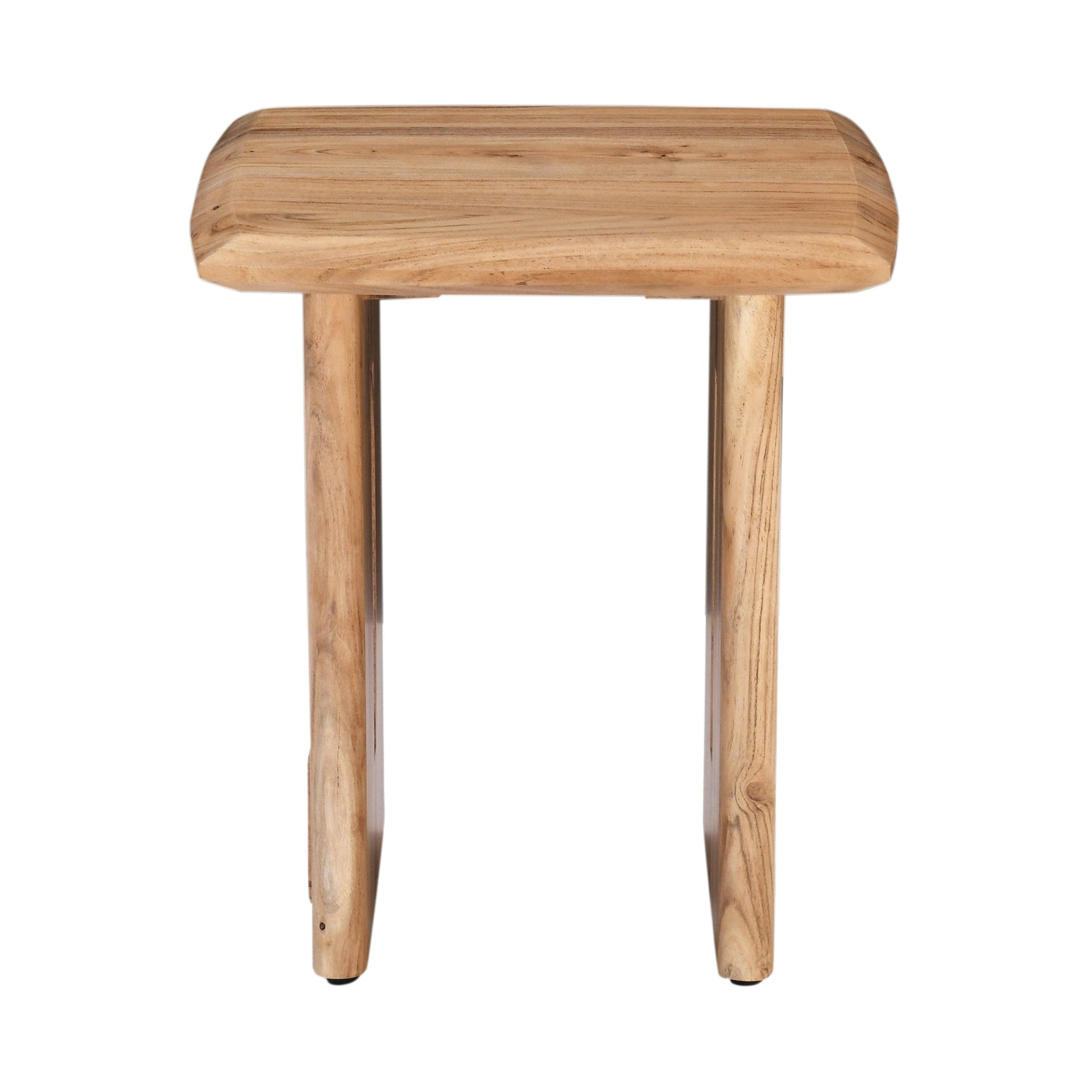 18 In. Solid Acacia Wood End Side Table With Curved Edges, Modern Living Room Sofa Side Table, Brown Walnut Brown Brown Primary Living Space Contemporary Freestanding Acacia Rectangular Coffee & End Tables Rectangular Solid Wood