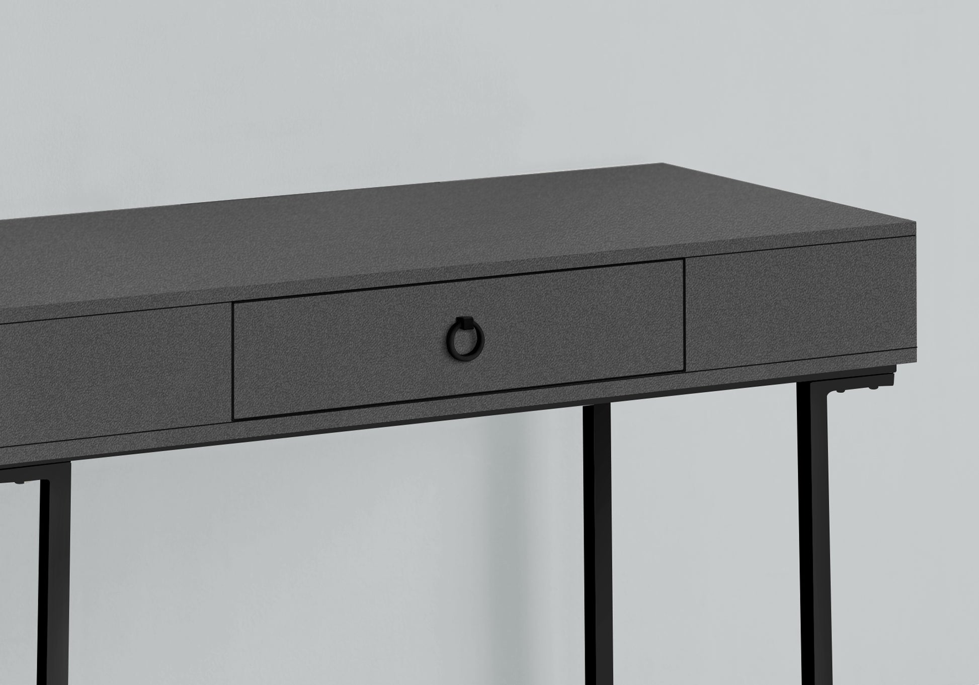 Computer Desk, Home Office, Laptop, Storage Drawers, 42"L, Work, Grey Laminate, Black Metal, Contemporary, Modern Grey Mdf