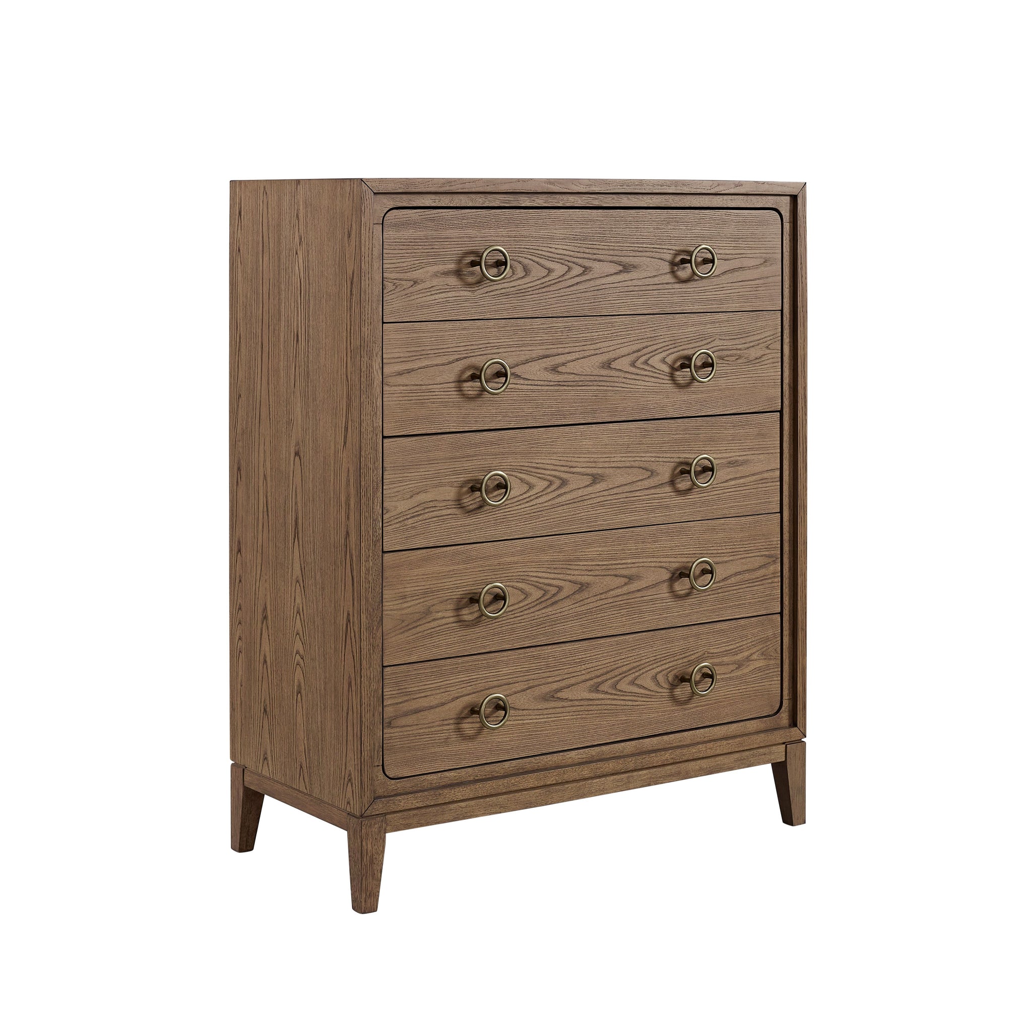 5 Drawer Dresser In Latte Finish Light Brown Solid Wood Mdf