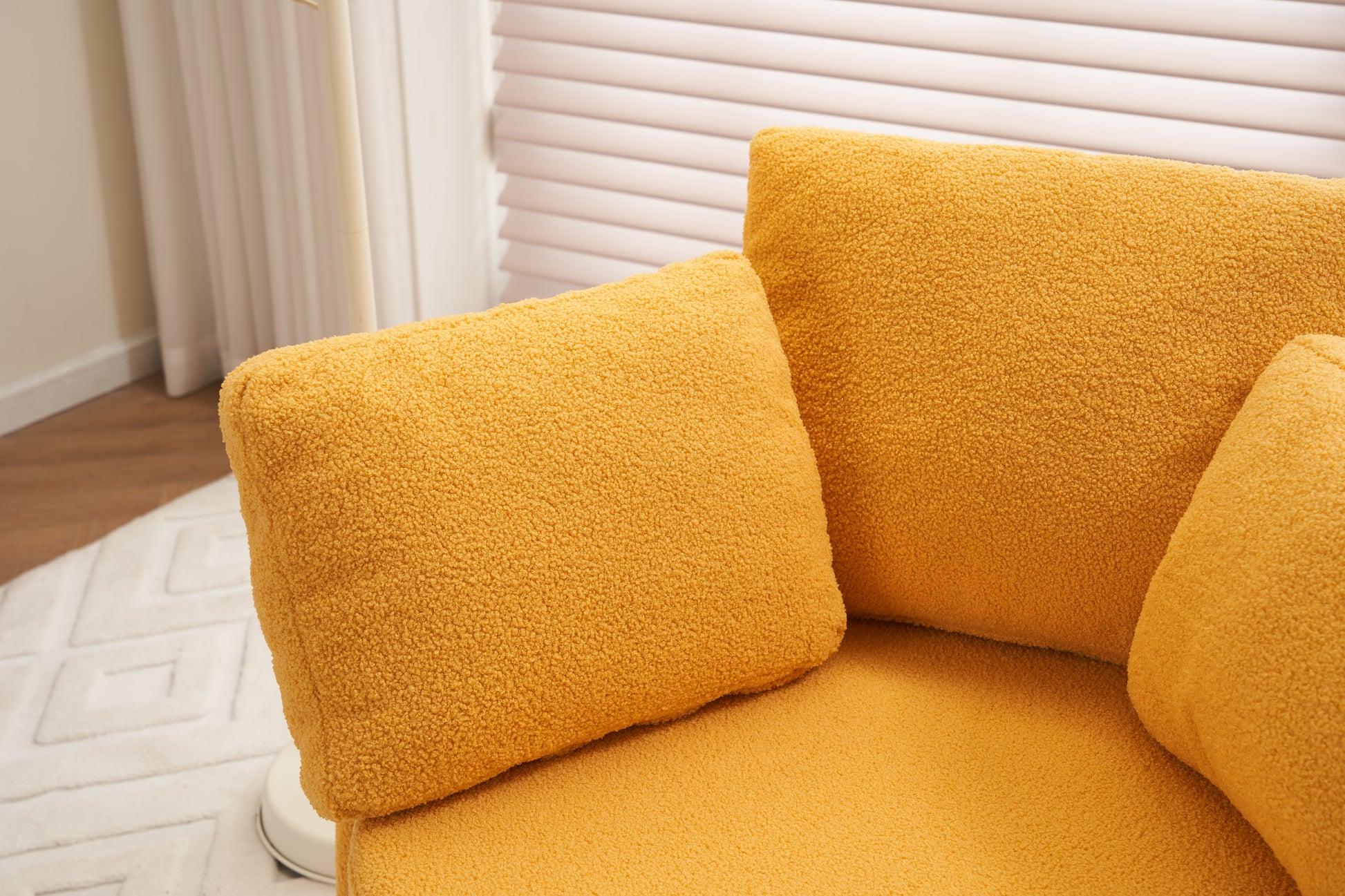 029 Teddy Fabric Swivel And Storage Chair With Back Cushion For Living Room,Yellow Yellow Primary Living Space Modern Foam Teddy