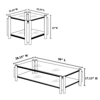 20 Inch Square End Table, Modern Stainless Steel End Table, Double Layer Clear Tempered Glass Coffee Table, Side Table With Storage, For Living Room Home Office, Gold Clear,Gold Modern Open Storage