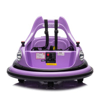 12V Ride On Bumper Car For Kids,Electric Car For Kids,1.5 5 Years Old,W Remote Control, Led Lights, Bluetooth & 360 Degree Spin, Vehicle Body With Anti Collision Paddingfive Point Safety Belt,2Wd Purple Polyethylene