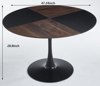 1 4,5Pieces Dining Set, Table Metal Leg Mid Century Dining Table For 4 6 People With Mdf Table Top, Pedestal Dining Table, End Table Leisure Coffee Table Black Mdf