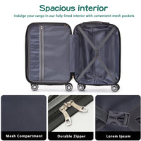 3 Piece Luggage 20Inches,24Inches,28Inches Featuring 360 Rotating Wheels And Tsa Lock Abs Hard Shell Yet Practical Design Suitable For Both Men And Women Silver Grey Abs