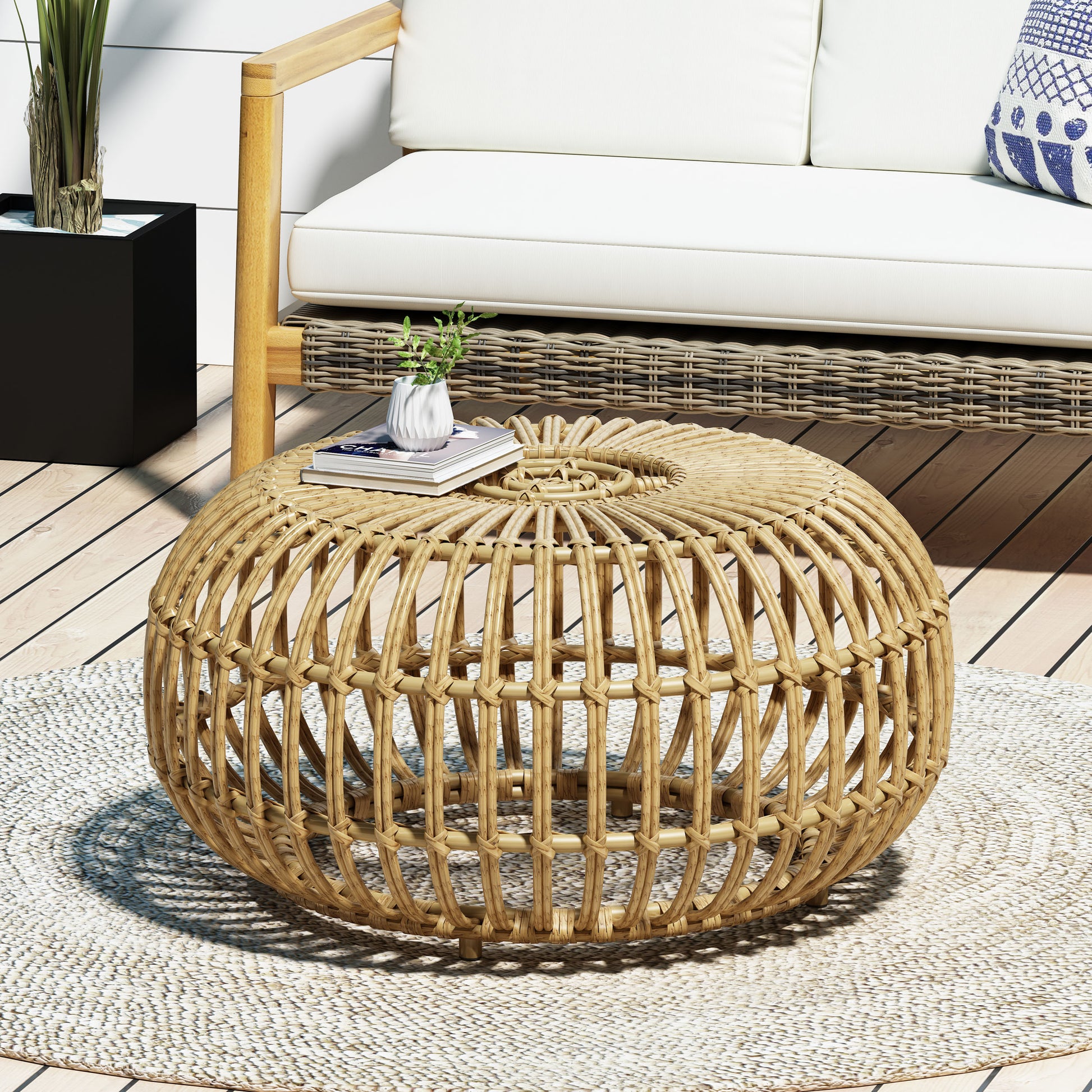 Ottawa Coffee Table Light Brown Wicker