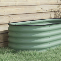 Outsunny 6.5' X 2' X 1.4' Galvanized Raised Garden Bed Kit, Outdoor Metal Elevated Planter Box With Safety Edging, Easy Diy Stock Tank For Growing Flowers, Herbs & Vegetables, Green Green Steel