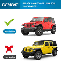 Fenders Front & Rear Fenders Compatible With 2018 2024 Jeep Wrangler Jl And Jlu Unlimited Rubicon, Off Road Wheel Fender Liner Set 4 Pcs Only Fit High Clearance Fender Flares,Not For 4Xe Black Abs