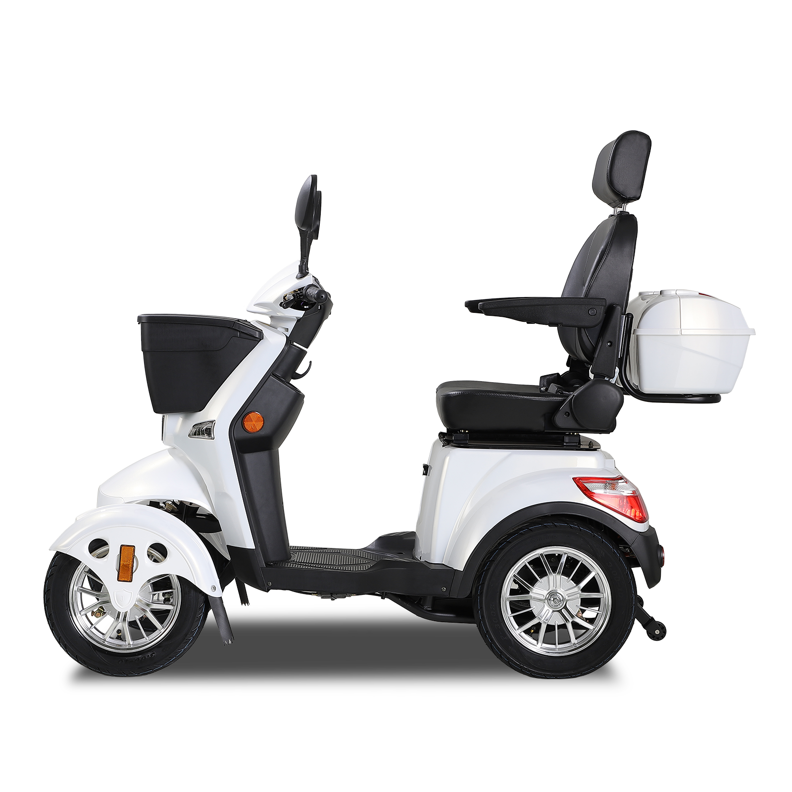 Xl3D4L Electric Mobility Recreational Travel Scooter For Adults,Mobility Scooters For Seniors, 4 Wheel Powered Mobility Scooters White Abs Pc Abs Pc