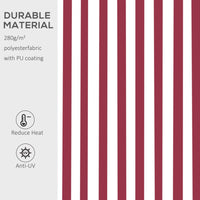 Outsunny 10' X 8' Retractable Awning, Patio Awnings, Sunshade Shelter W Manual Crank Handle, Uv & Water Resistant Fabric And Aluminum Frame For Deck, Balcony, Yard, Wine Red Stripes Multicolor Aluminum