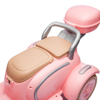 12V Two Seater Kids Ride On Electric Motorcycle,Three Wheels Kids Toy With Slow Start,Multi Function Player,Usb,Bluetooth, Light,Backseat Flip Adult Seat, Oversized Storage Box For Kids Aged 3 6. Pink Plastic