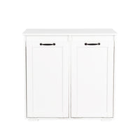 Laundry Cabinet ,With 2 Removable Liner Bags White Particle Board Mdf