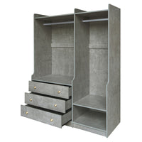 Open Wooden Wardrobe Storage For Bedroom, Gray Gray Particle Board