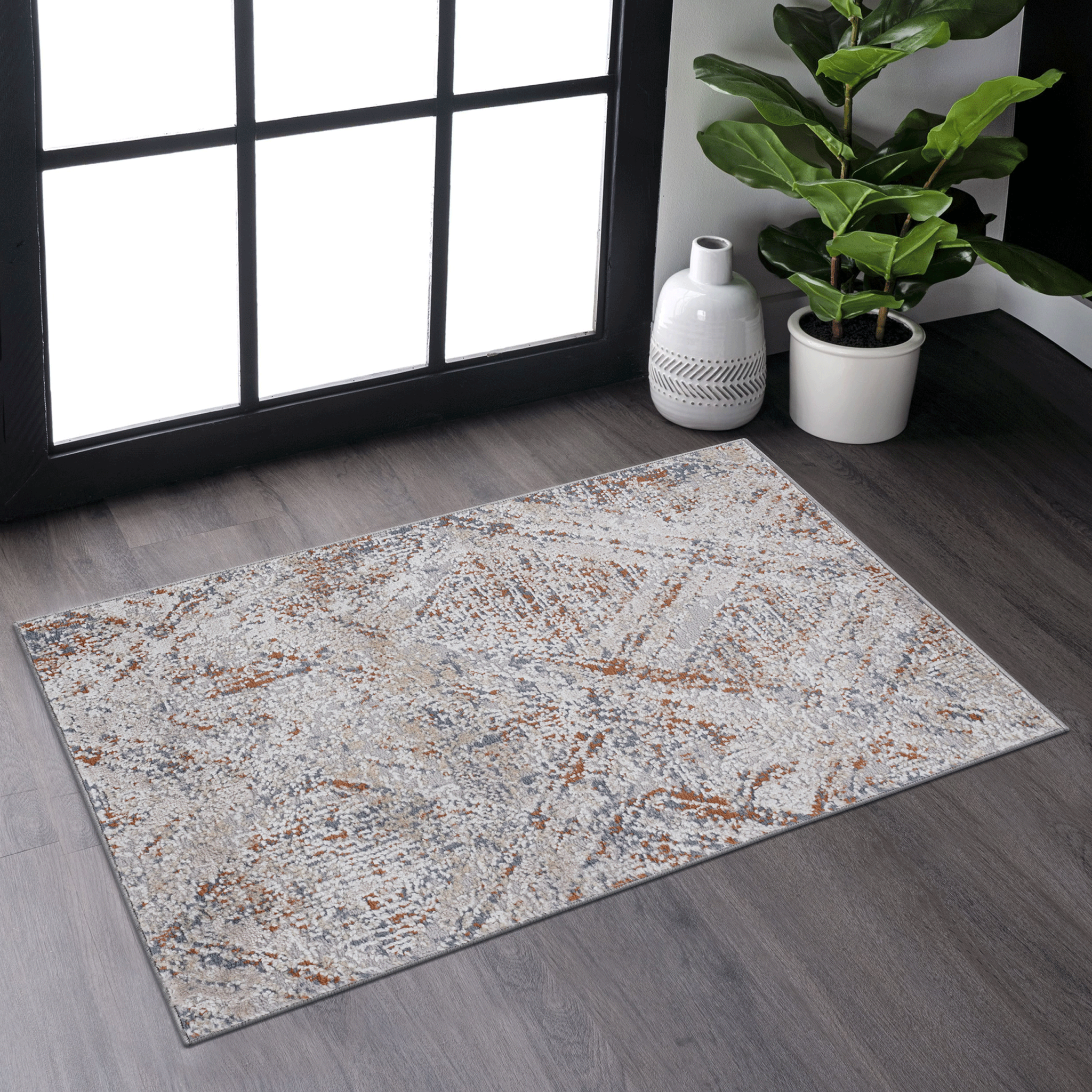 Naar Payas Collection 2X3 Beige Geometric Non Shedding Living Room Bedroom Dining Home Office Stylish And Stain Resistant Area Rug Beige Polyester