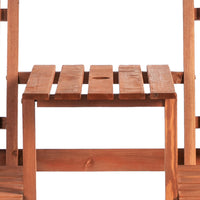 Outsunny Patio Bench, Garden Bench With Middle Table And Umbrella Hole, Wooden Outdoor Bench For Patio, Porch, Poolside, Balcony, Orange Orange Wood