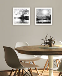"Contemporary Lake Scenes" Framed Wall Art For Living Room, Wall Art Print For Home Decor, Bedroom Wall Art By Bluebird Barn Multicolor Wood Paper