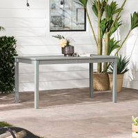 Contemporary Slat Top Acacia Wood Outdoor Dining Table Grey Wash Gray Wash Acacia Wood