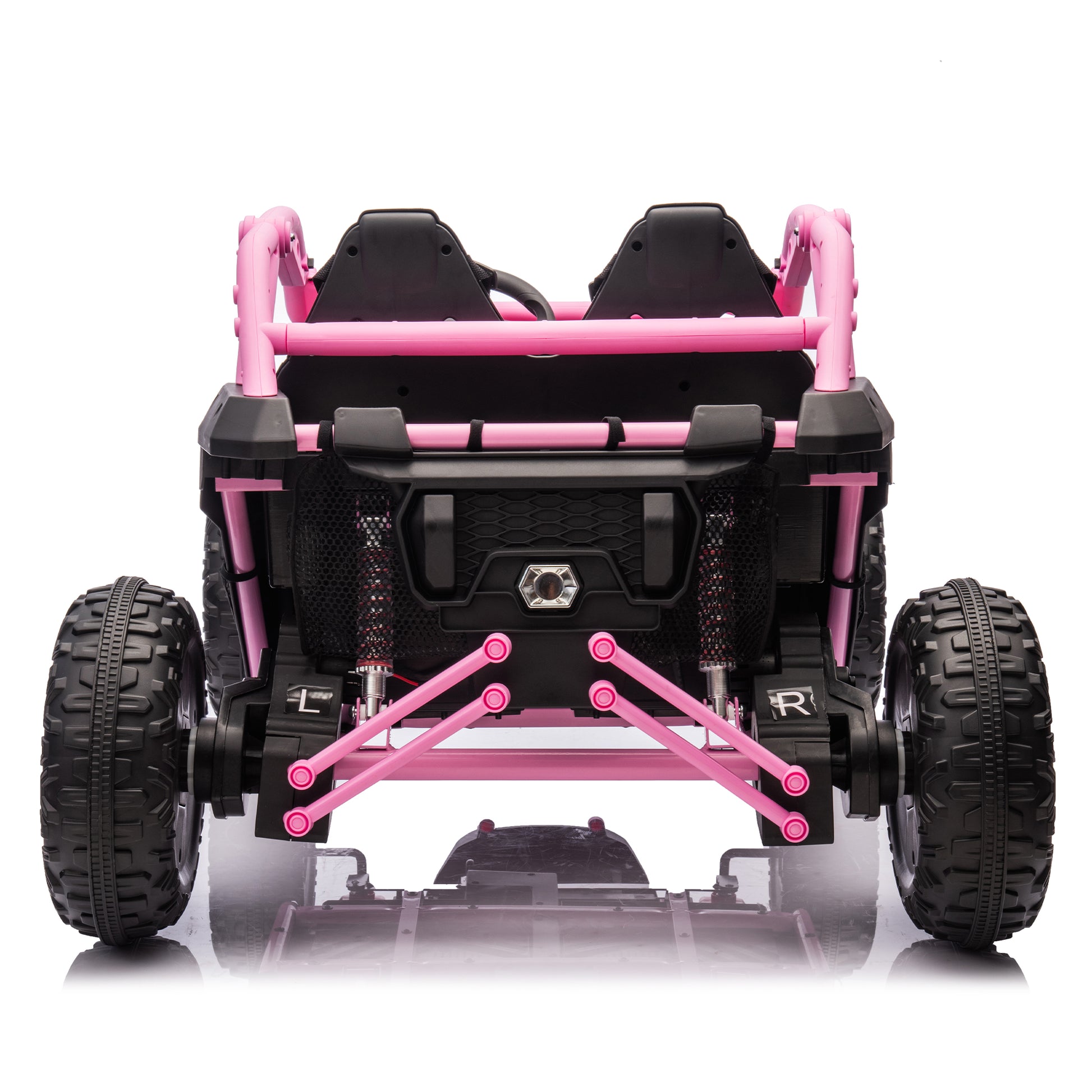 24V Two Seater Kids Ride On Utv W Parents Control,20In Seat Width,400W Super High Power,Four Wheel Suspension,Bluetooth,Mp3,Usb,Led Light,Horn,Rear Storage Space,Speeds 3.73 4.97Mph For Kids Aged 3 . Pink 100 149 Lbs Polypropylene