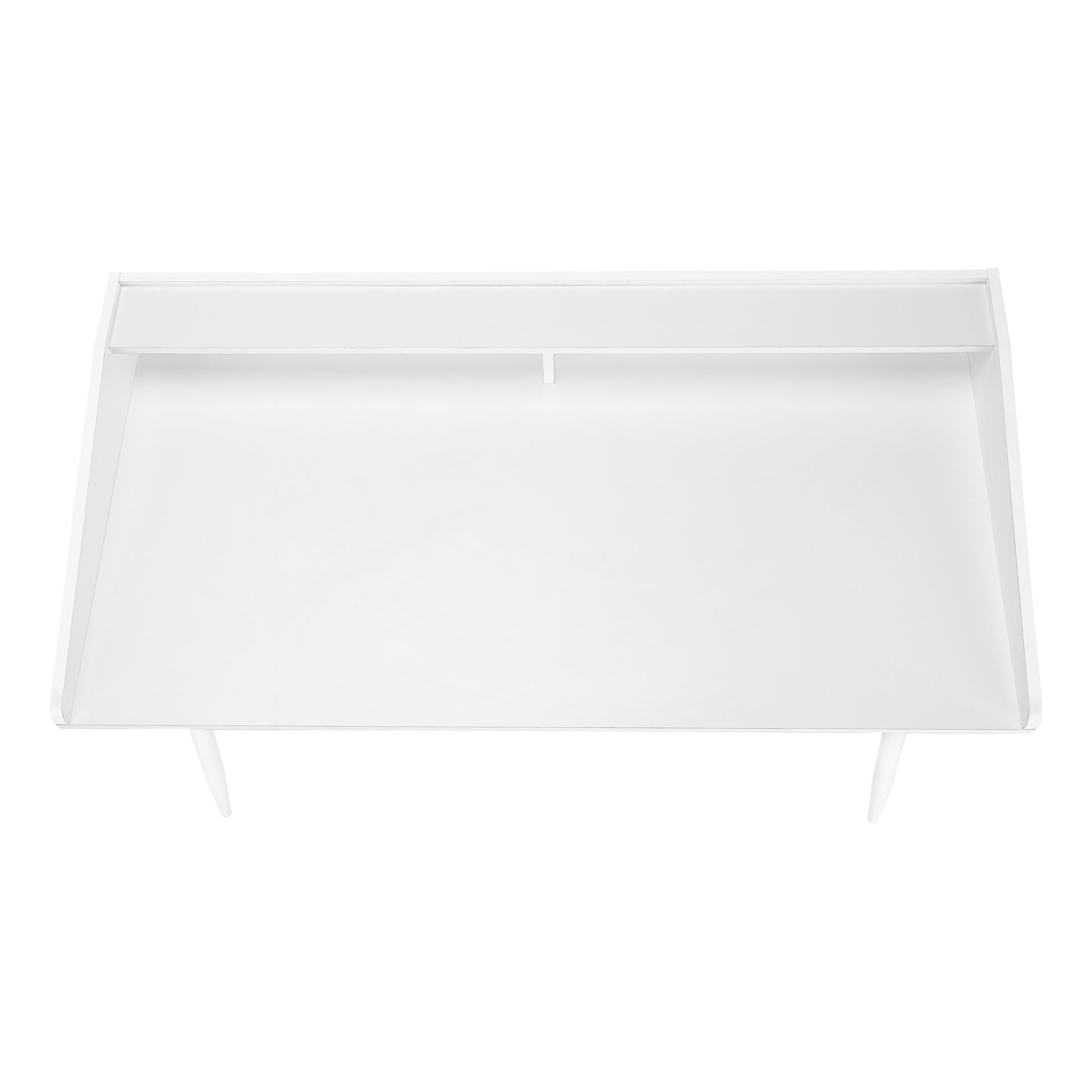 Computer Desk, Home Office, Laptop, Storage Shelves, 48"L, Work, White Laminate, White Metal, Contemporary, Modern White Particle Board