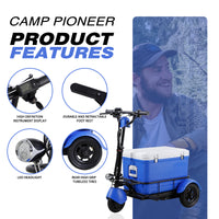 Elevate Your Journey With The Camp Pioneer Experience Speeds Up To 11.6 Mph And A Generous 55L Cooler Capacity Blue Abs Pc