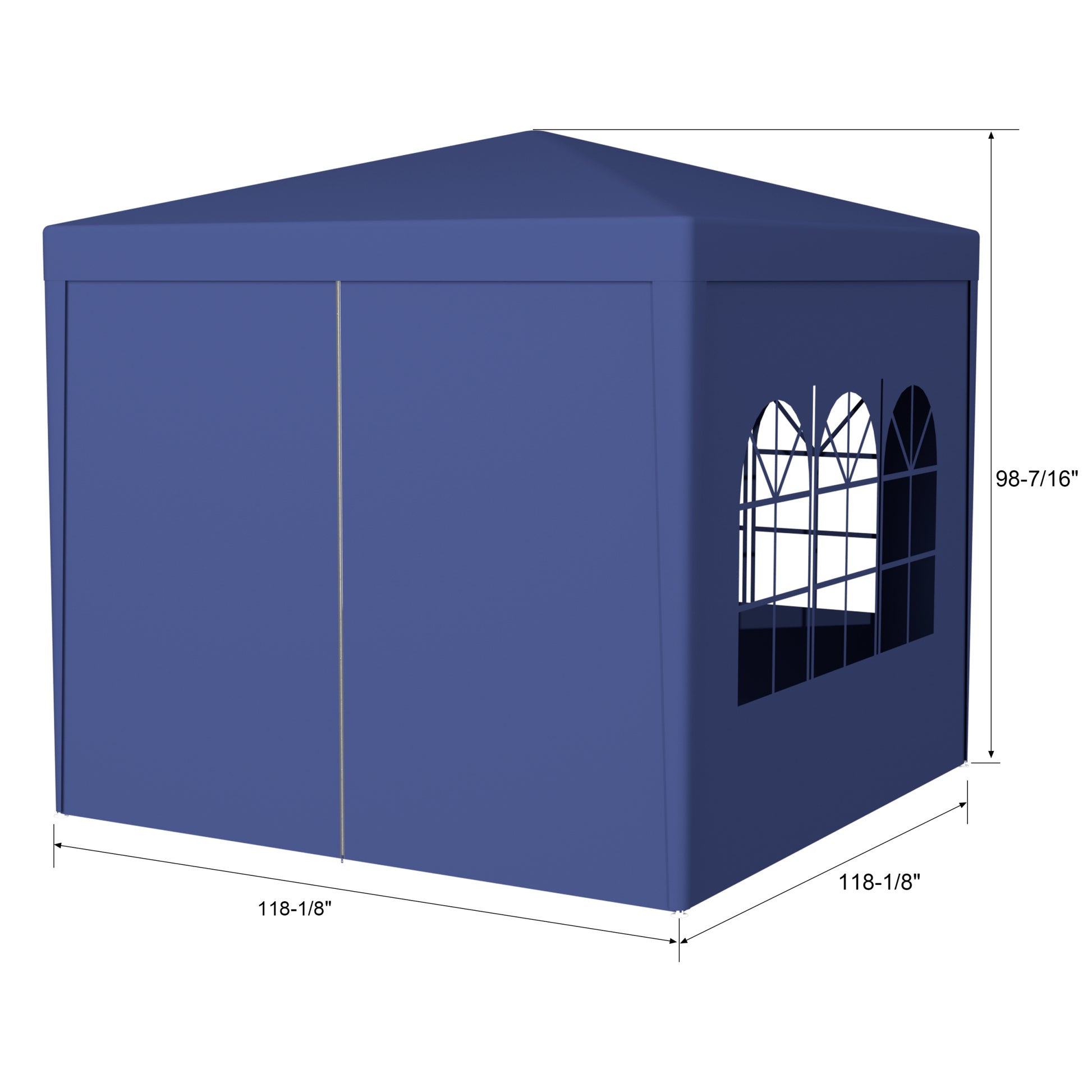 10'X10' Party Tent Outdoor Heavy Duty Gazebo Wedding Canopy 4 Removable Walls ,Blue Blue Steel